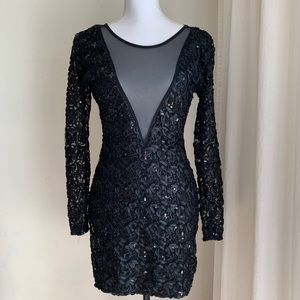 Sequenced Black Mini Dress | Small | LBD | Small
